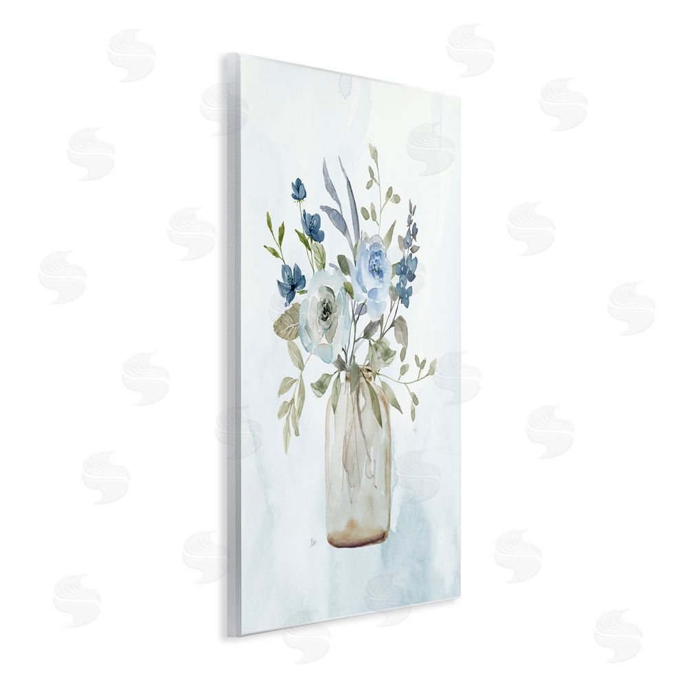 Nan Blue Bouquet in Jar Wall Plaque Art Print