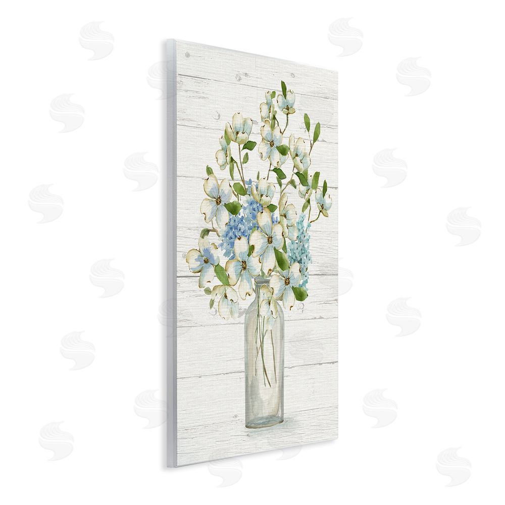 Nan Rustic Planked Dogwood Bouquet Wall Plaque Art Print