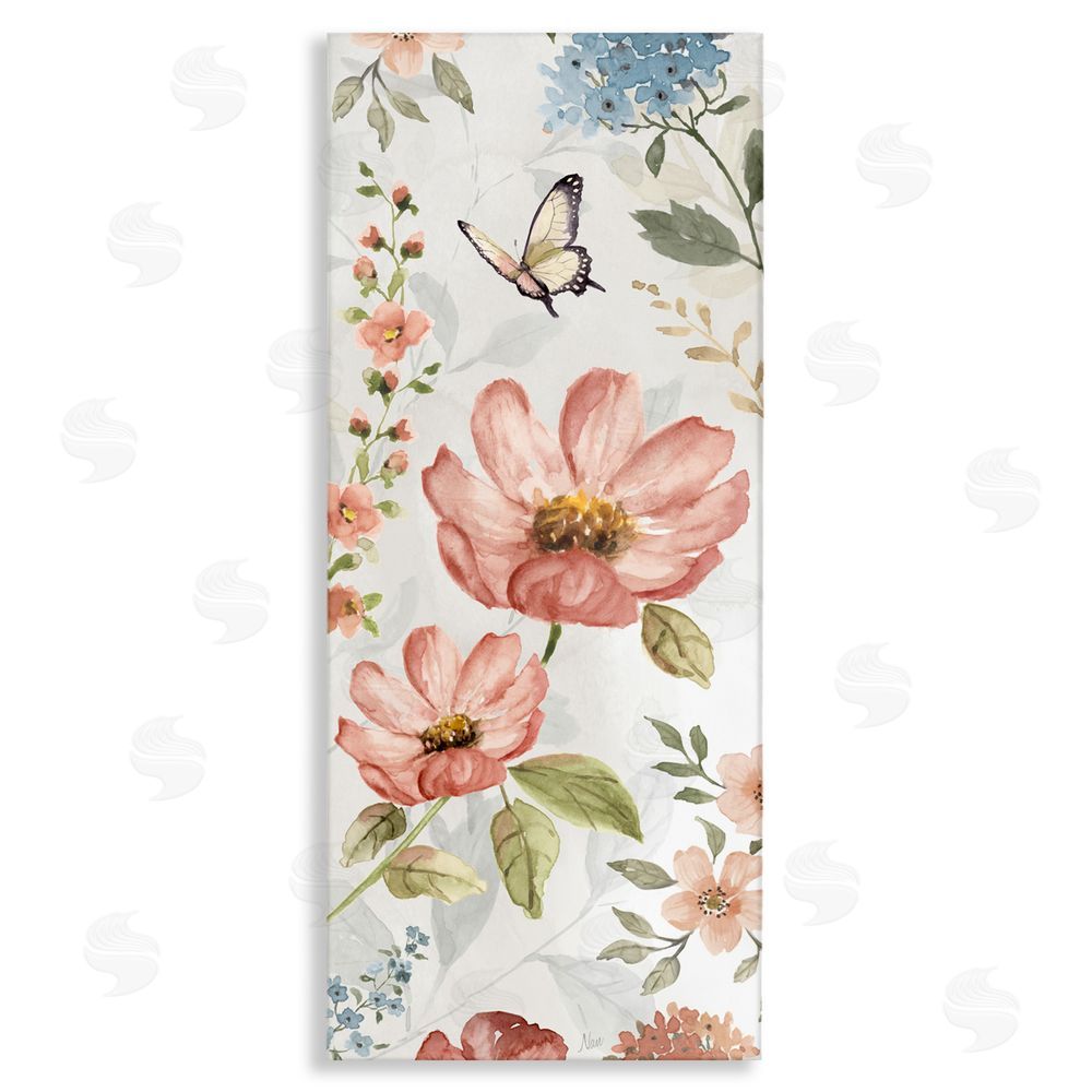 Nan Garden Blossoms Pattern Stretched Canvas Wall Art Print