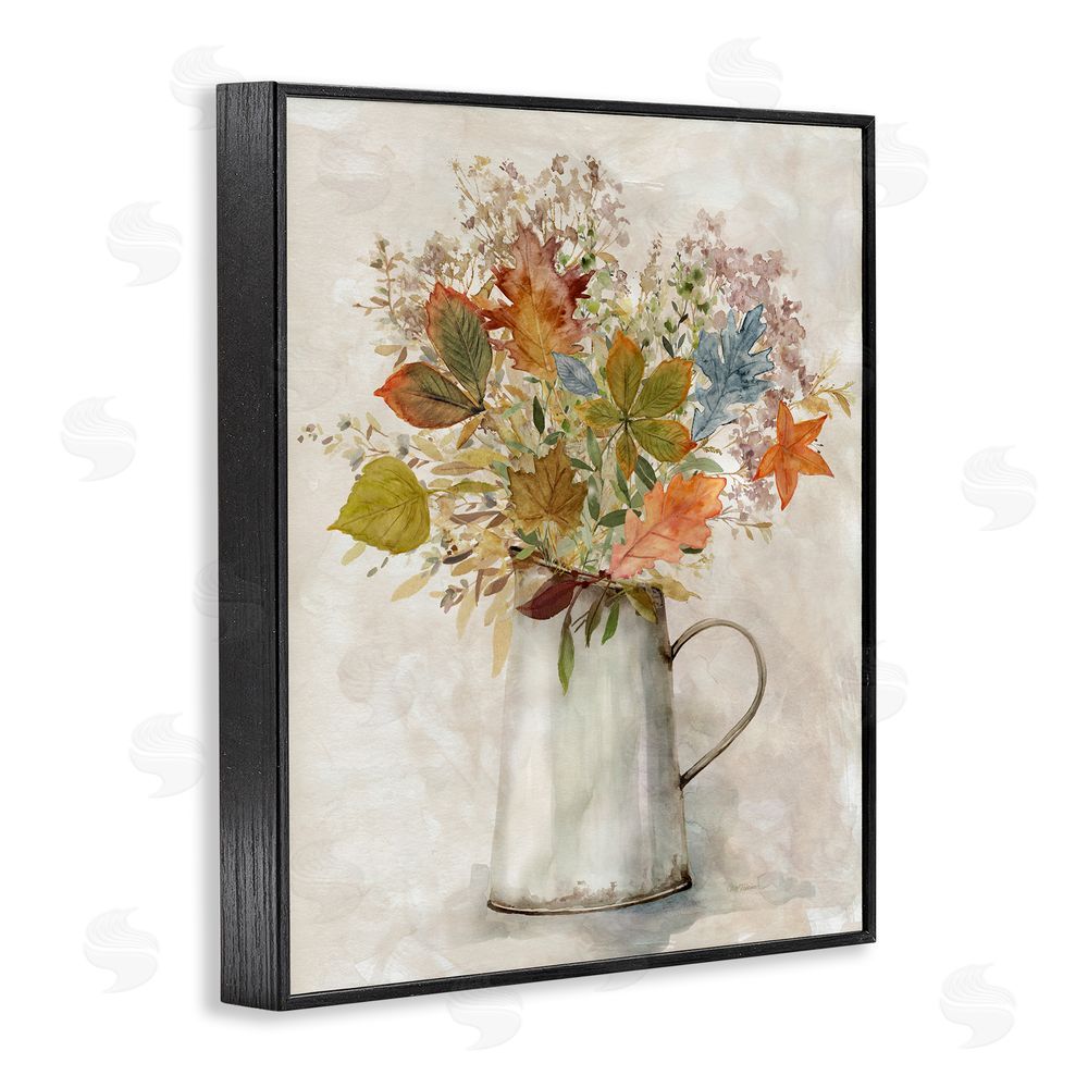 Carol Robinson Fall Florals Country Jug Black Framed Giclee Wall Art Print