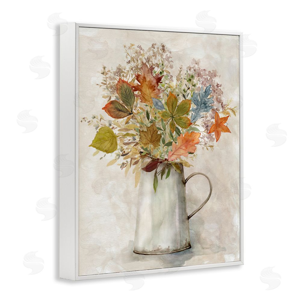 Carol Robinson Fall Florals Country Jug White Framed Giclee Wall Art Print