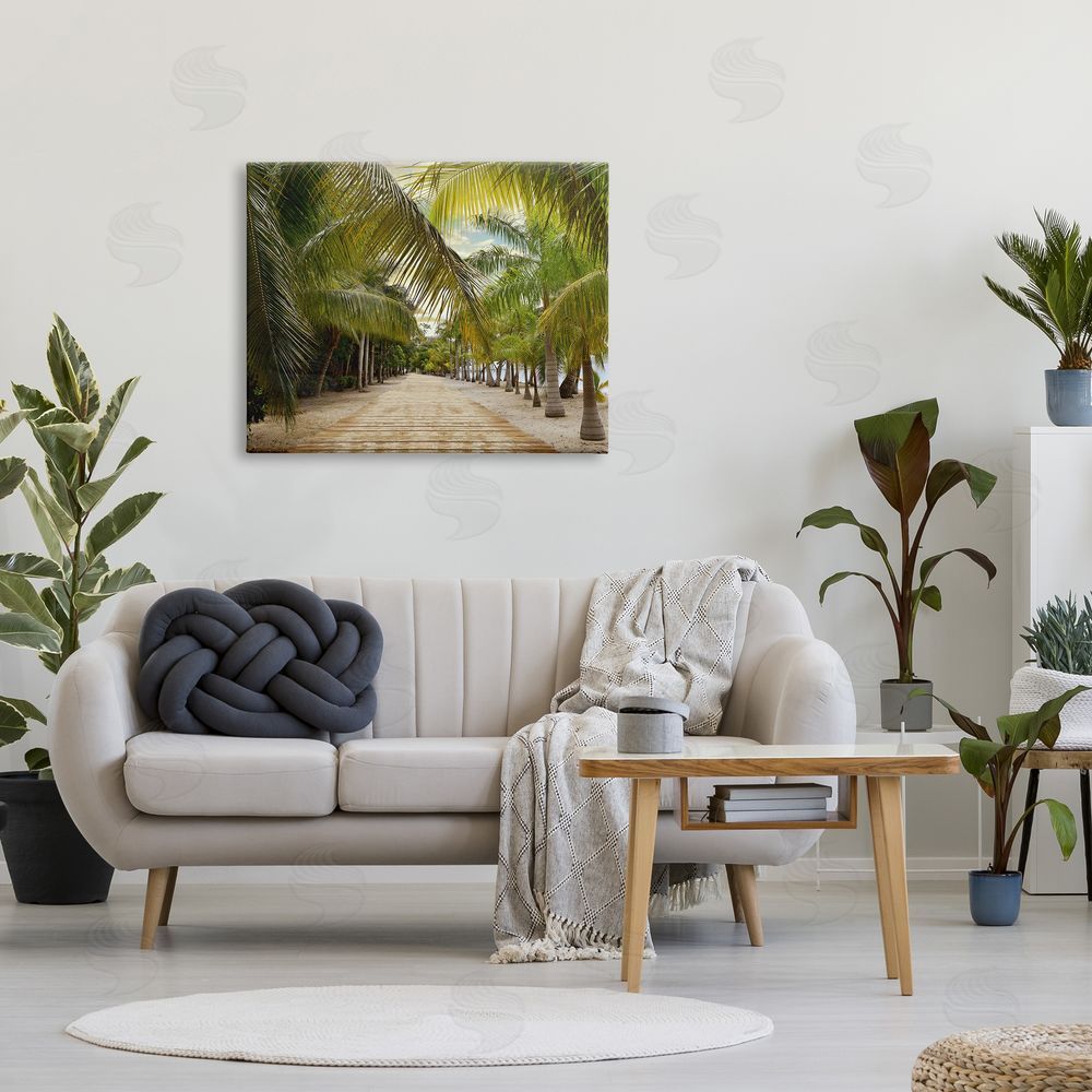 Natalie Carpentieri Tropical Boardwalk Path Canvas Wall Art Print in Room