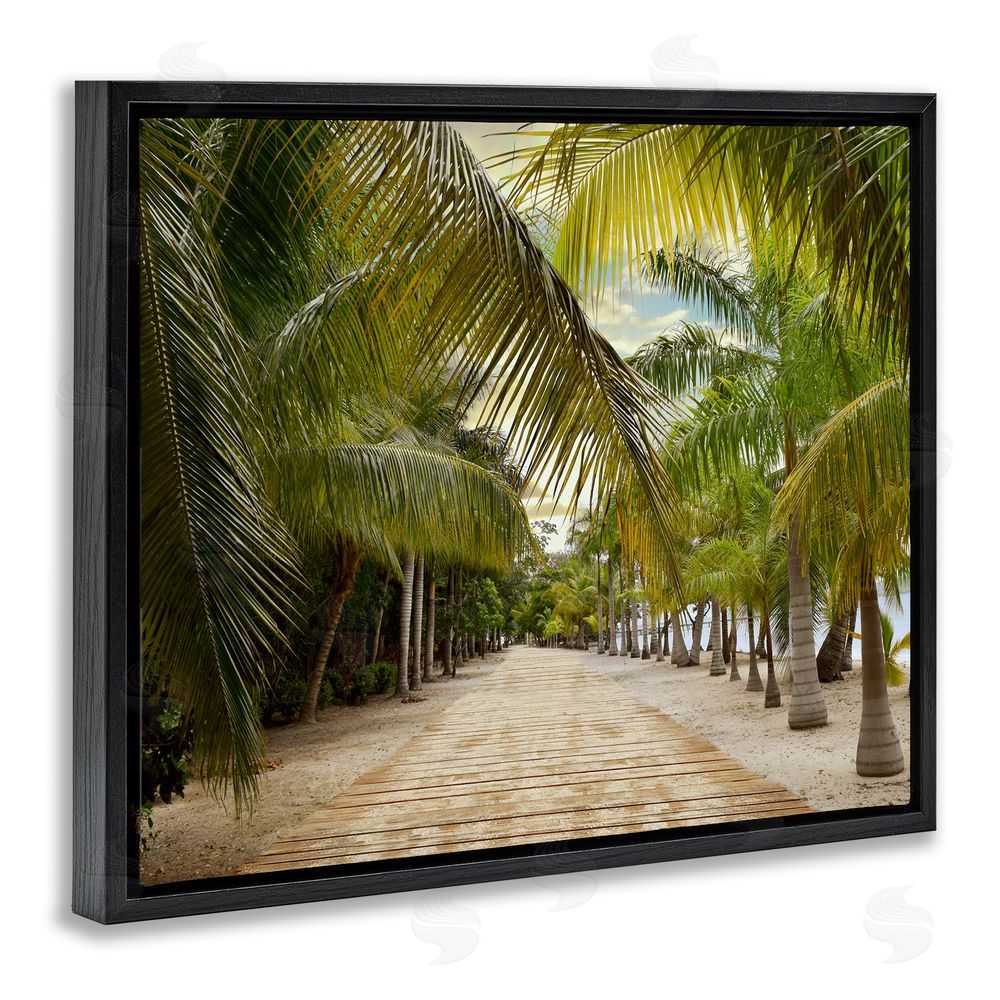 Natalie Carpentieri Tropical Boardwalk Path Black Floating Frame Canvas Wall Art Print