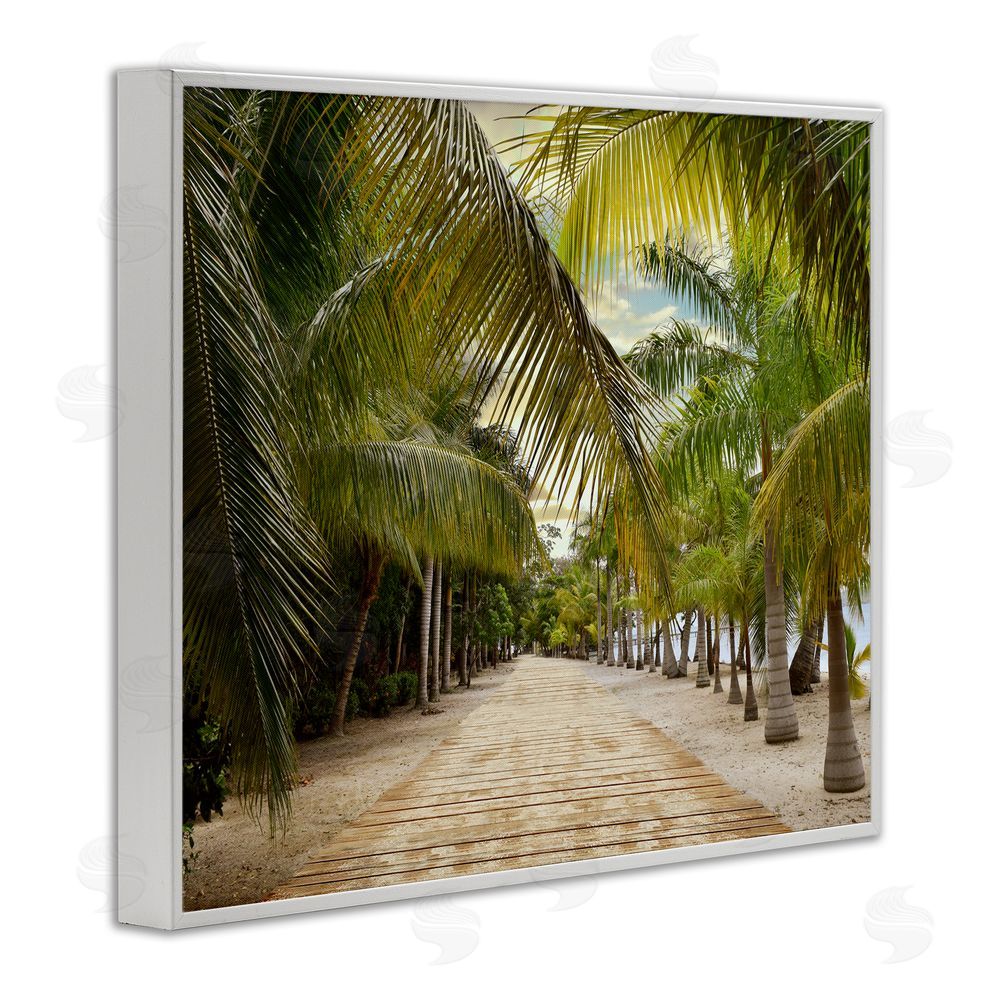 Natalie Carpentieri Tropical Boardwalk Path White Framed Giclee Wall Art Print