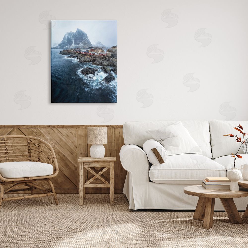 Danny Head Coastal Ocean Village Canvas Wall Art Print in Room