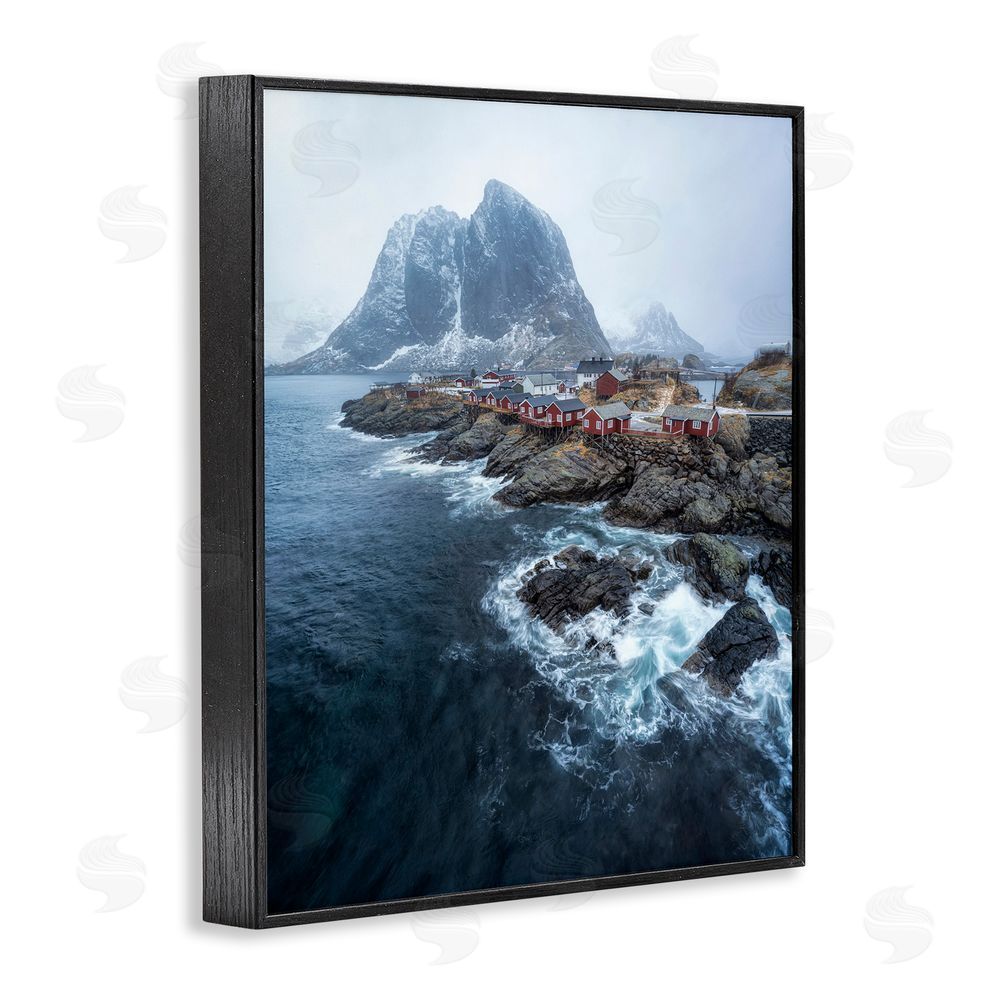 Danny Head Coastal Ocean Village Black Framed Giclee Wall Art Print