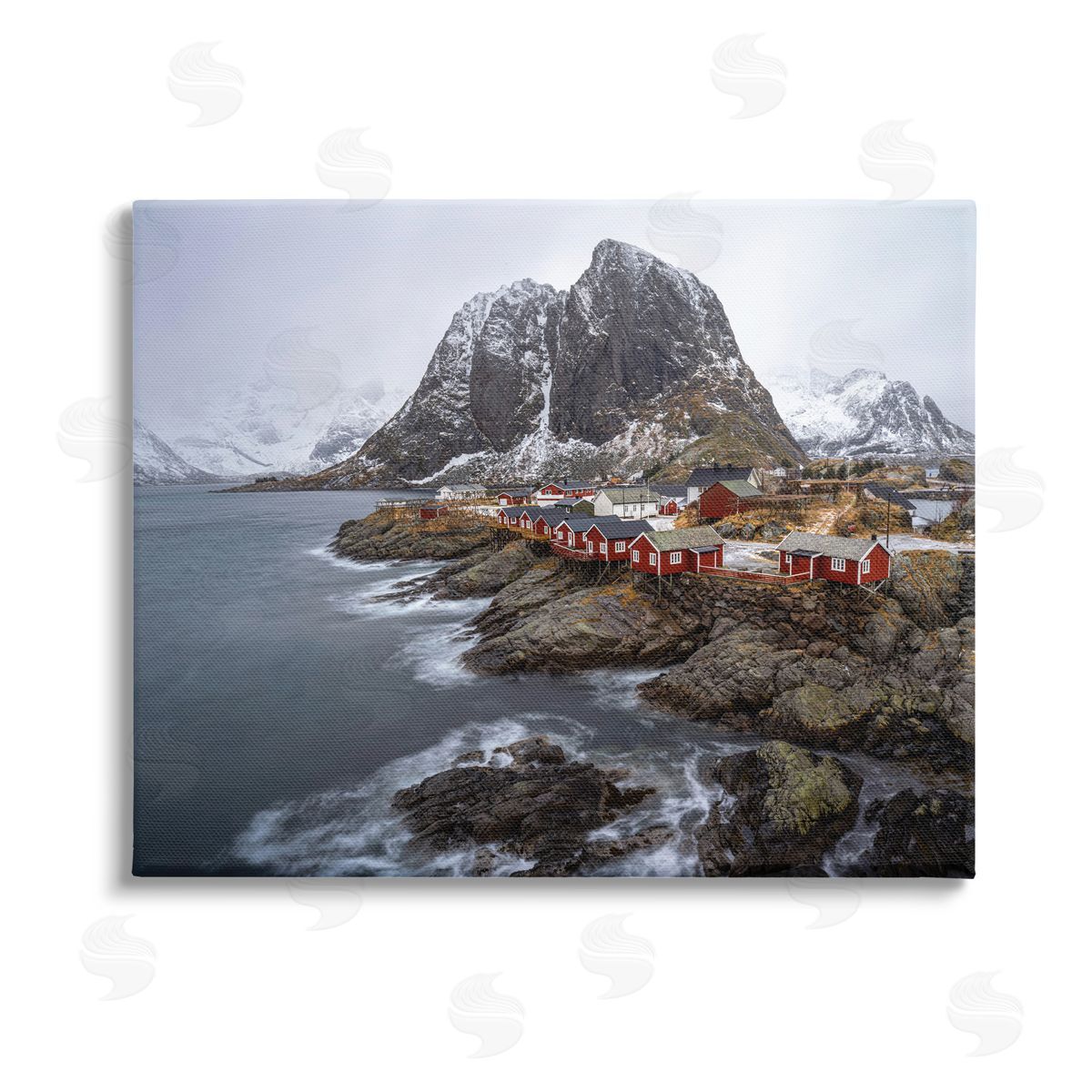 Danny Head Cliffside Nautical Town Stretched Canvas Wall Art Print