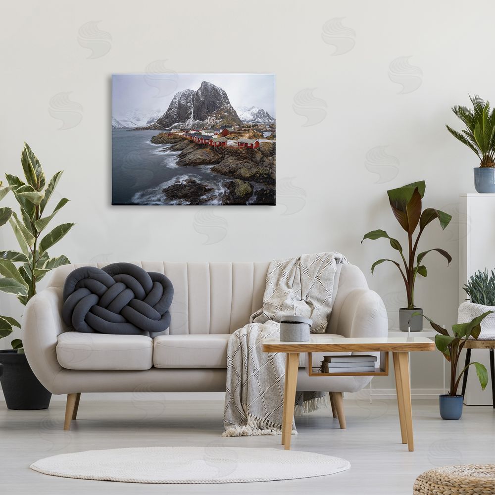 Danny Head Cliffside Nautical Town Canvas Wall Art Print in Room