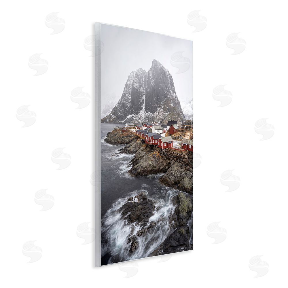 Danny Head Snowy Coastal Village Wall Plaque Art Print