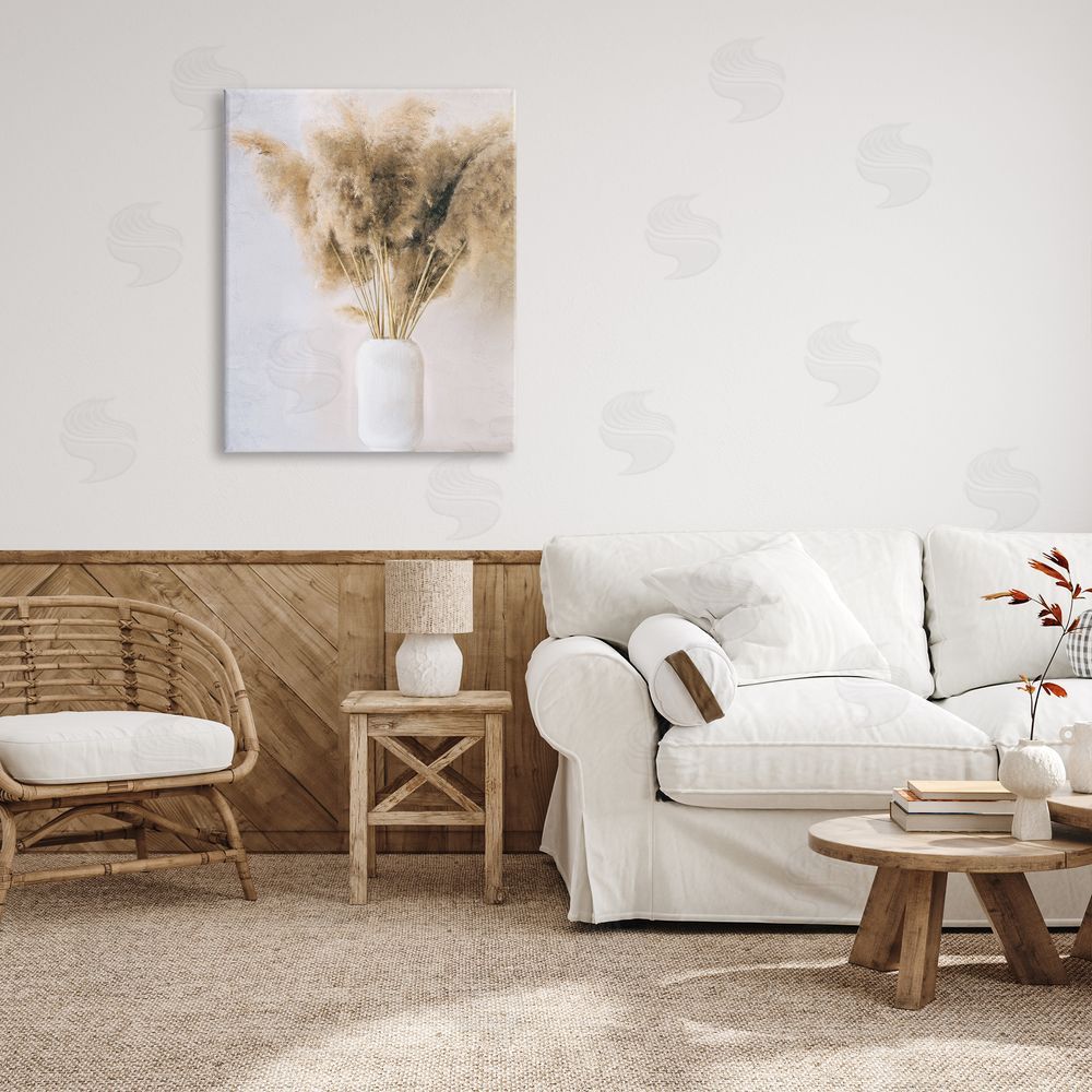 Anne Bailey Country Reeds in Vase Canvas Wall Art Print in Room