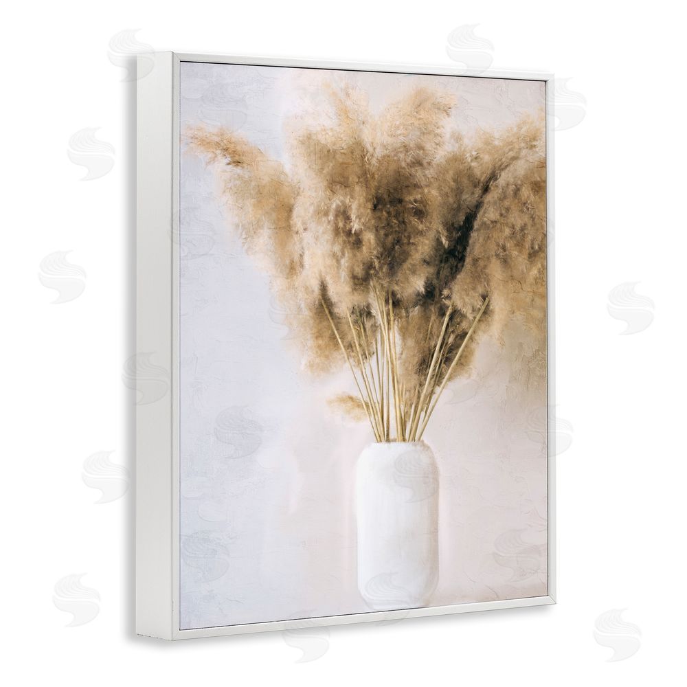 Anne Bailey Country Reeds in Vase White Framed Giclee Wall Art Print