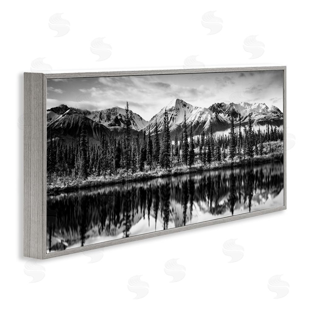 Daniel Sproul Monochrome Lake Reflection Gray Framed Giclee Wall Art Print