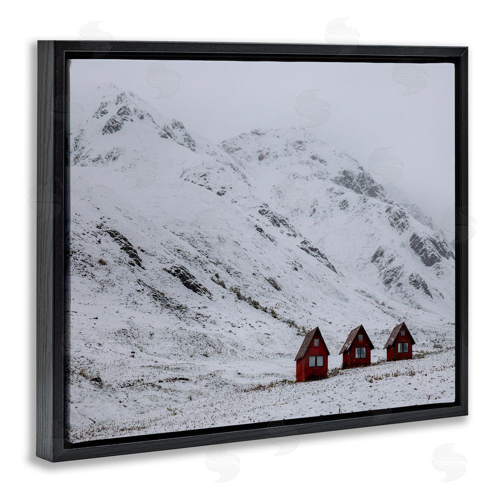 Daniel Sproul Snowy Mountain Pass Black Floating Frame Canvas Wall Art Print