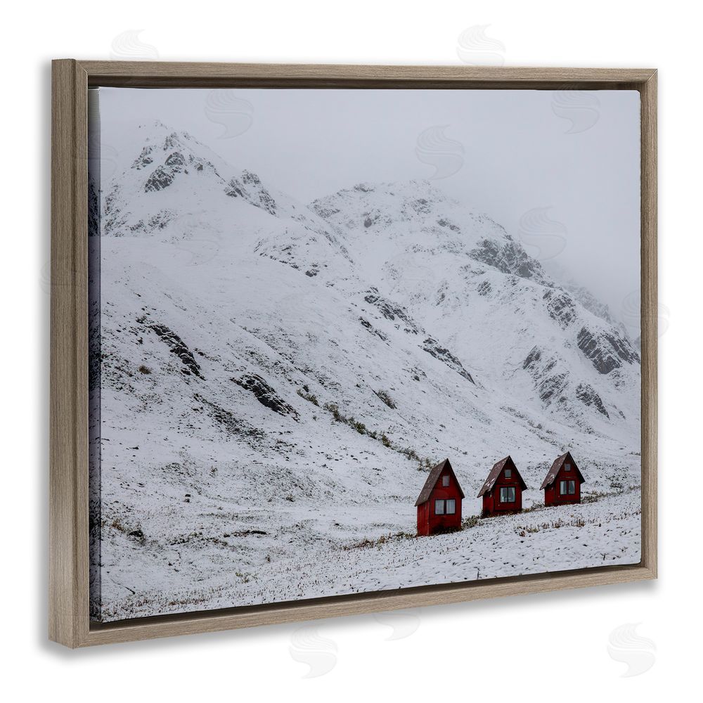 Daniel Sproul Snowy Mountain Pass Brown Floating Frame Canvas Wall Art Print