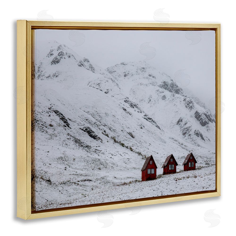 Daniel Sproul Snowy Mountain Pass Gold Floating Frame Canvas Wall Art Print