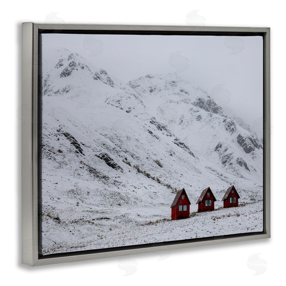 Daniel Sproul Snowy Mountain Pass Grey Floating Frame Canvas Wall Art Print