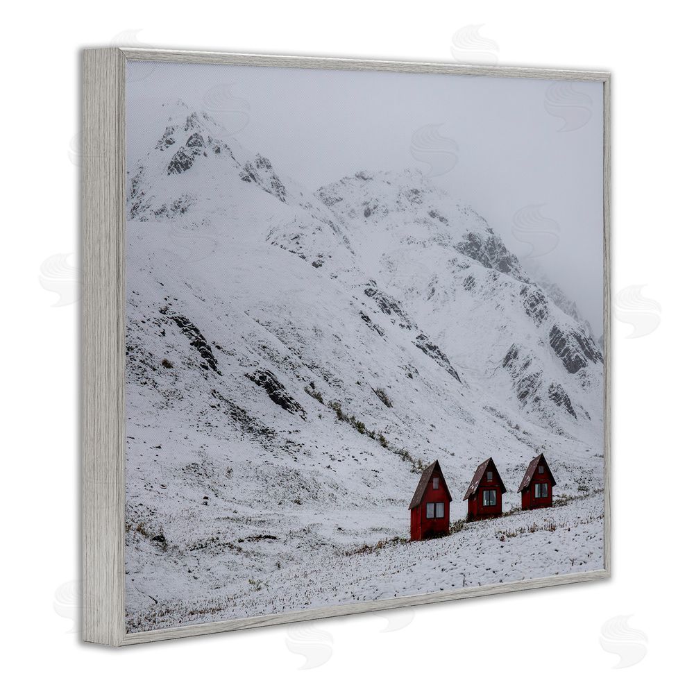 Daniel Sproul Snowy Mountain Pass Gray Framed Giclee Wall Art Print