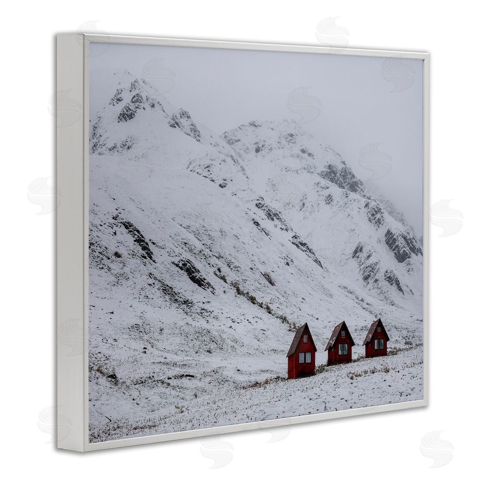 Daniel Sproul Snowy Mountain Pass White Framed Giclee Wall Art Print