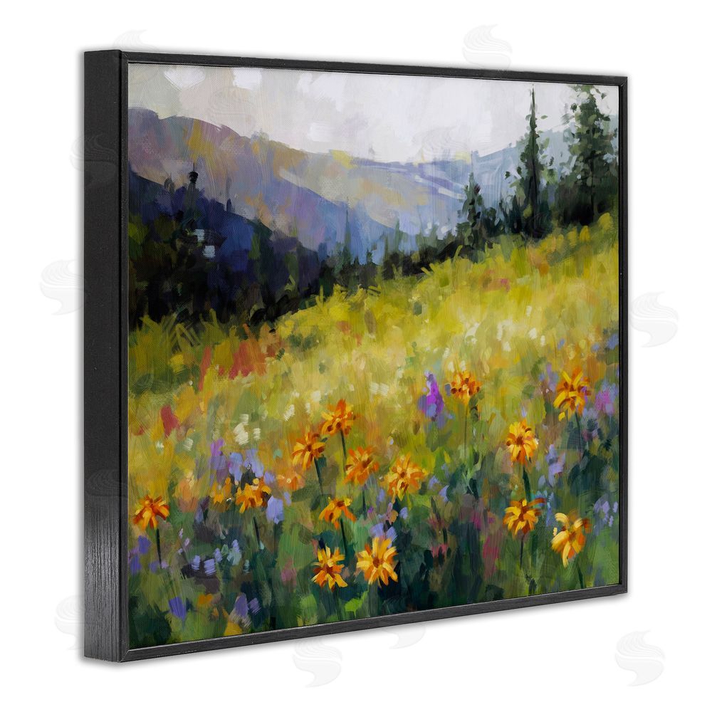 Ziwei Li Flower Meadow Painting Black Framed Giclee Wall Art Print
