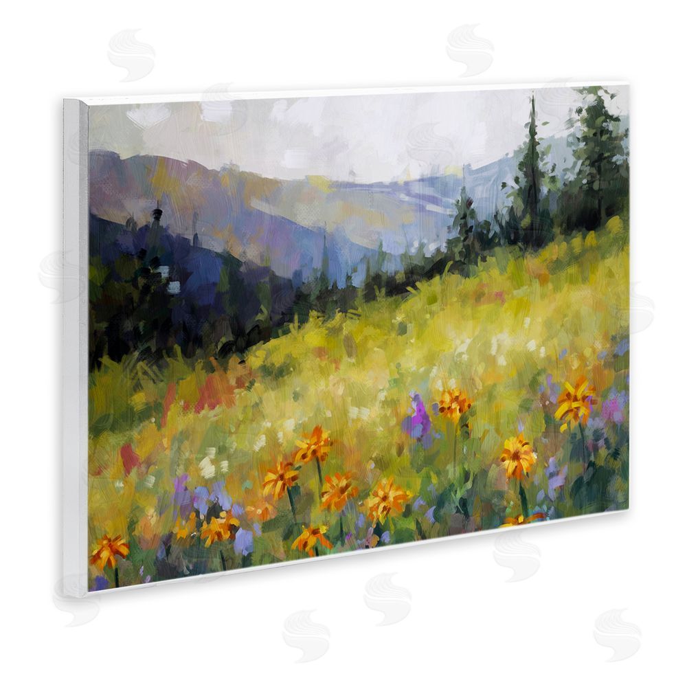 Ziwei Li Flower Meadow Painting Wall Plaque Art Print