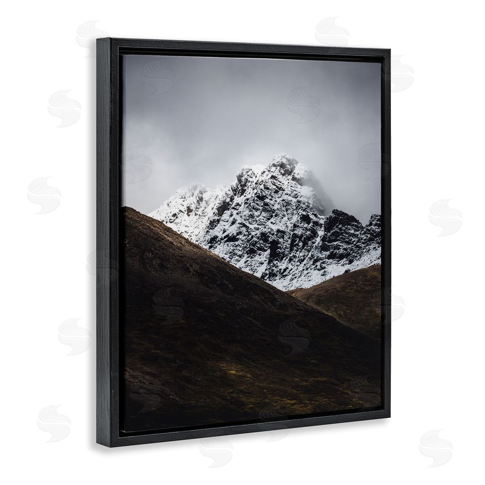 Daniel Sproul Icy Mountain Valley Black Floating Frame Canvas Wall Art Print
