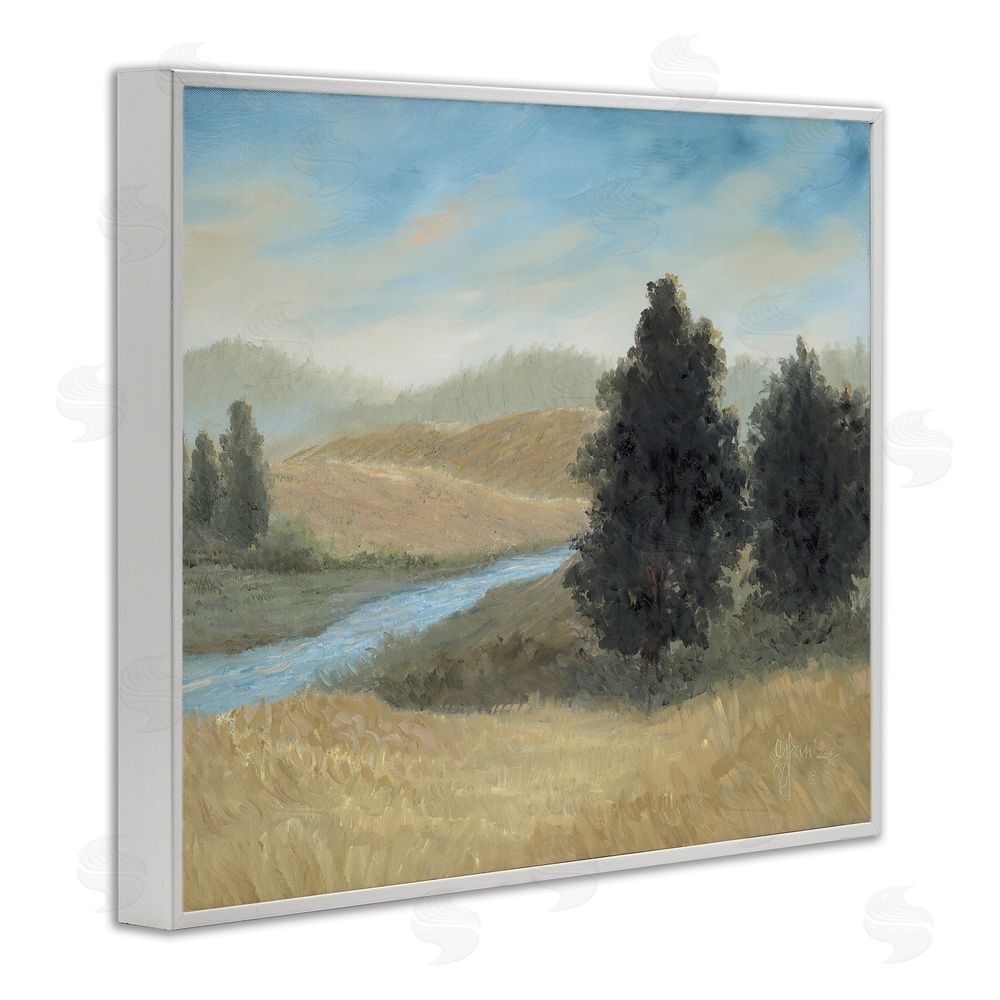 Georgia Janisse Rural Creek Landscape White Framed Giclee Wall Art Print