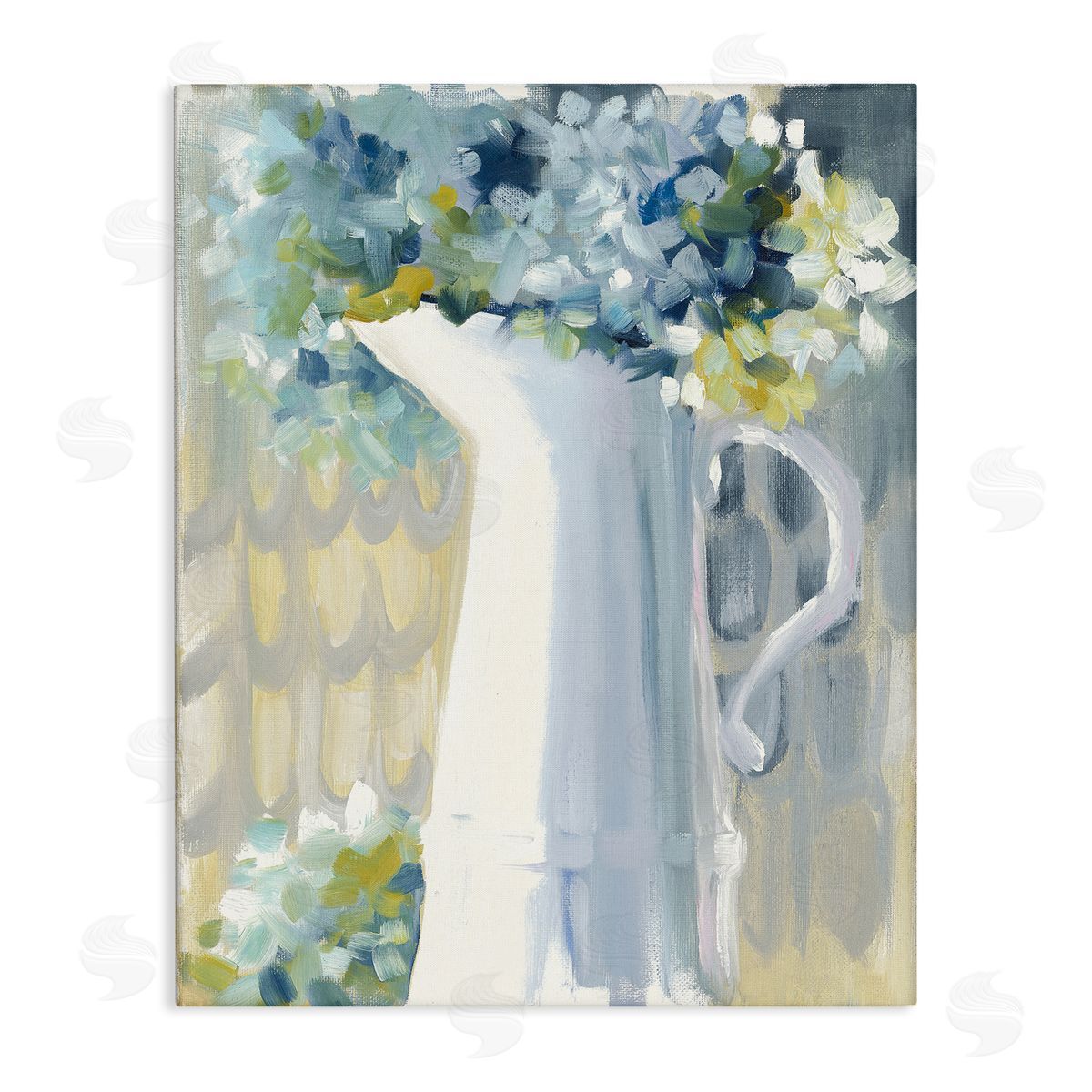 Jenny Westenhofer Abstract Hydrangeas in Jug Stretched Canvas Wall Art Print