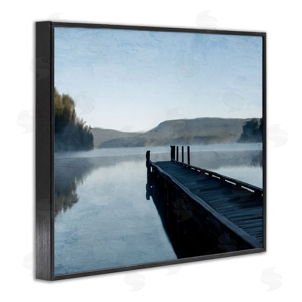 Kim Allen Distant Lake Dock Black Framed Giclee Wall Art Print