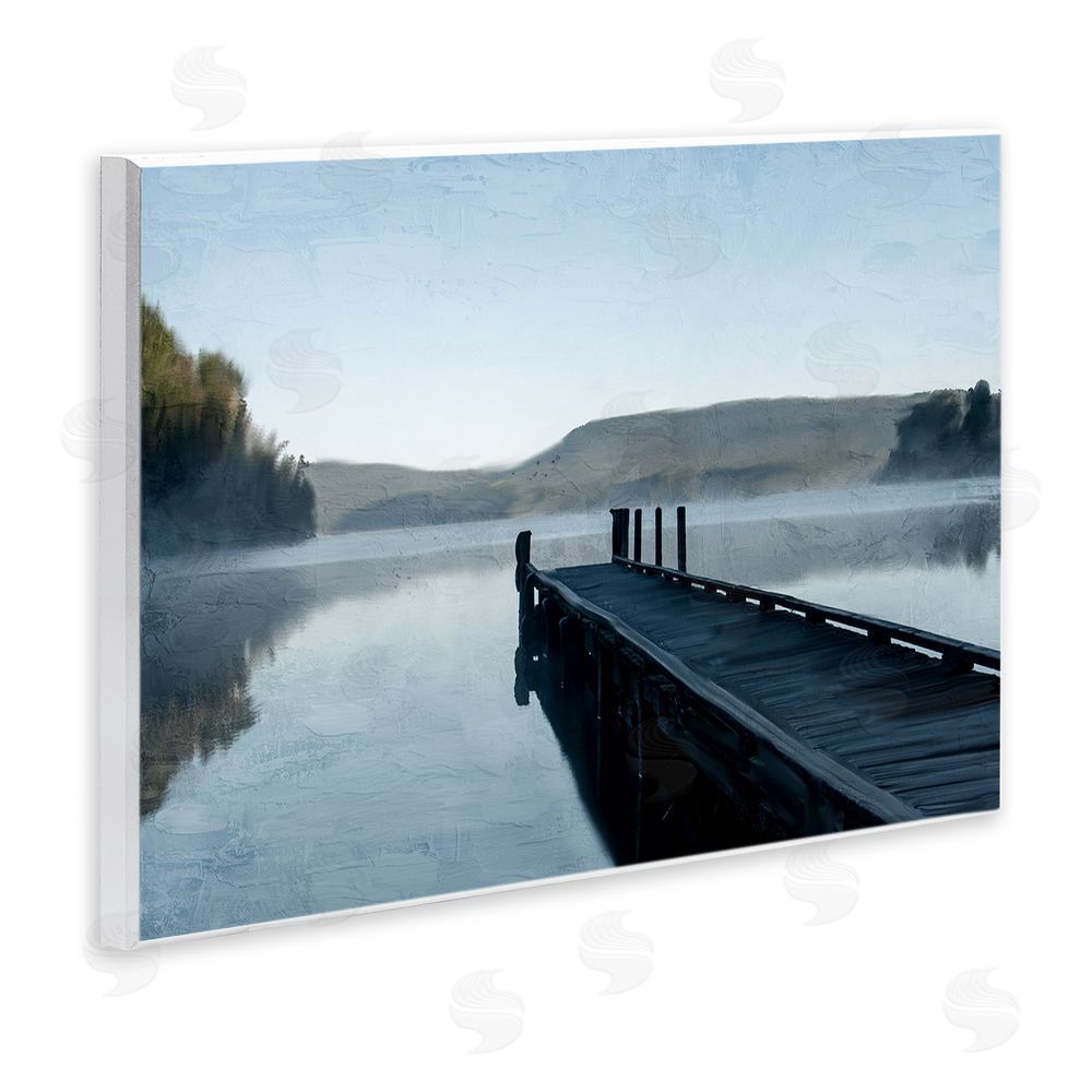 Kim Allen Distant Lake Dock Wall Plaque Art Print
