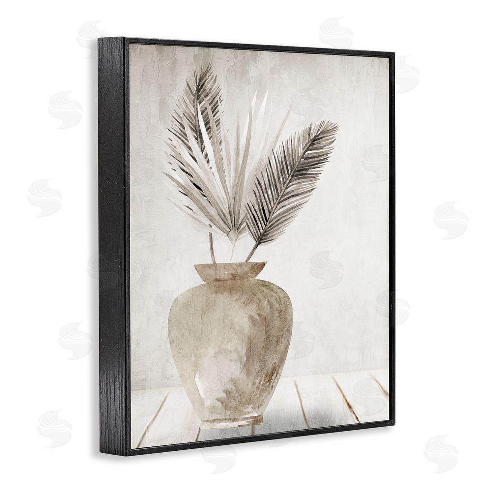 Kim Allen Rustic Botanical Fronds Black Framed Giclee Wall Art Print