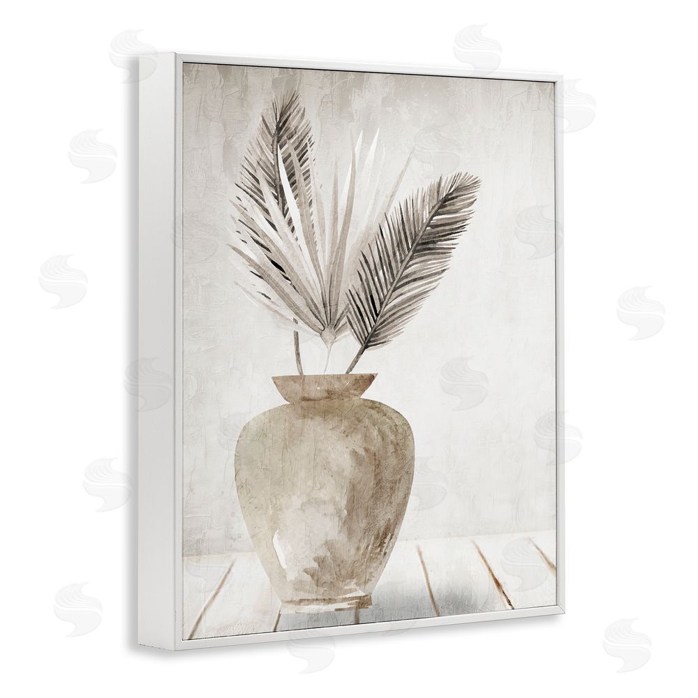 Kim Allen Rustic Botanical Fronds White Framed Giclee Wall Art Print
