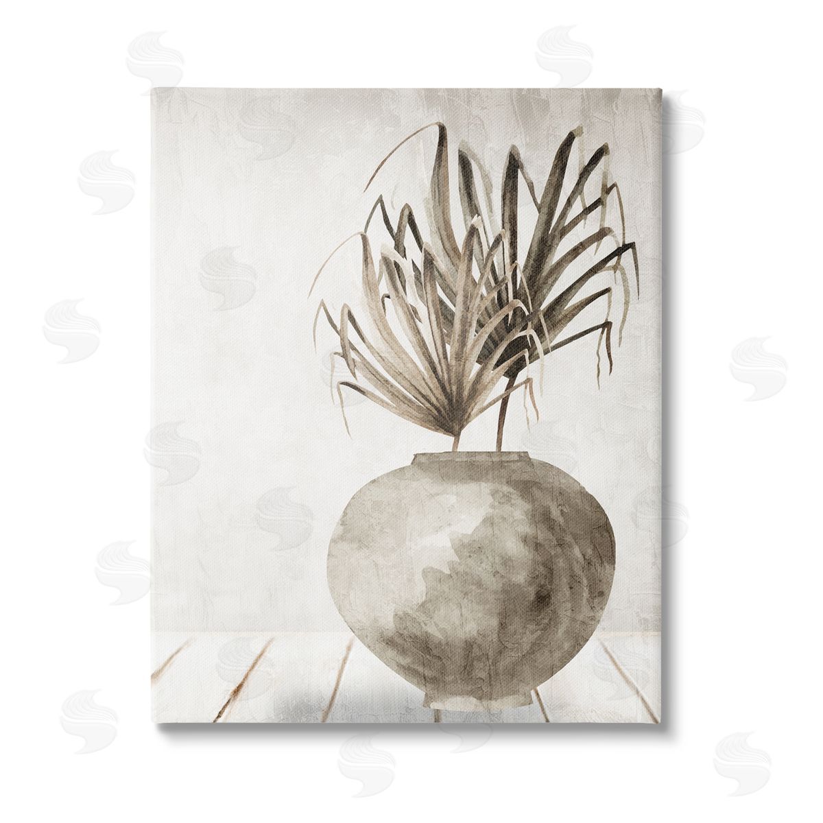 Kim Allen Neutral Palms Still Life Stretched Canvas Wall Art Print