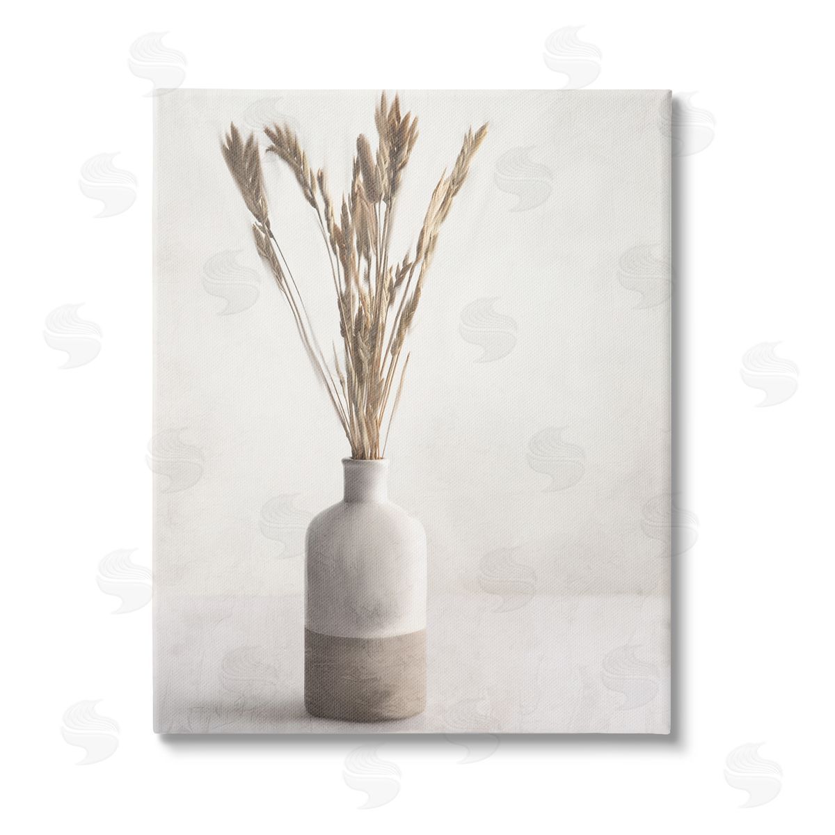Kim Allen Neutral Wheat Sprigs Stretched Canvas Wall Art Print