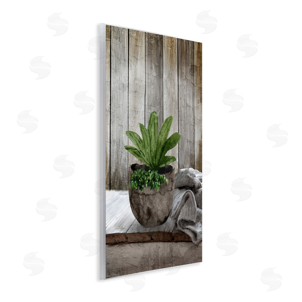 Kim Allen Cozy Rustic Potted Plant Wall Plaque Art Print