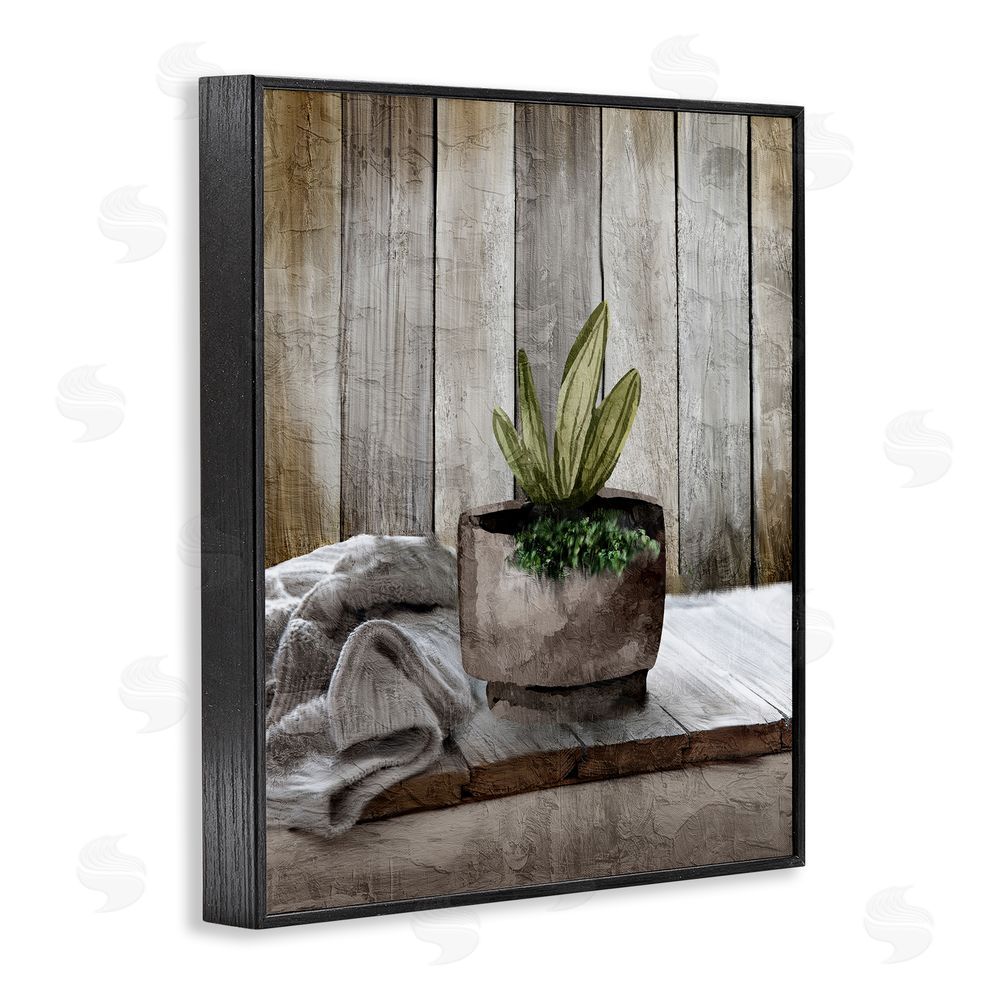 Kim Allen Potted Plant Still Life Black Framed Giclee Wall Art Print