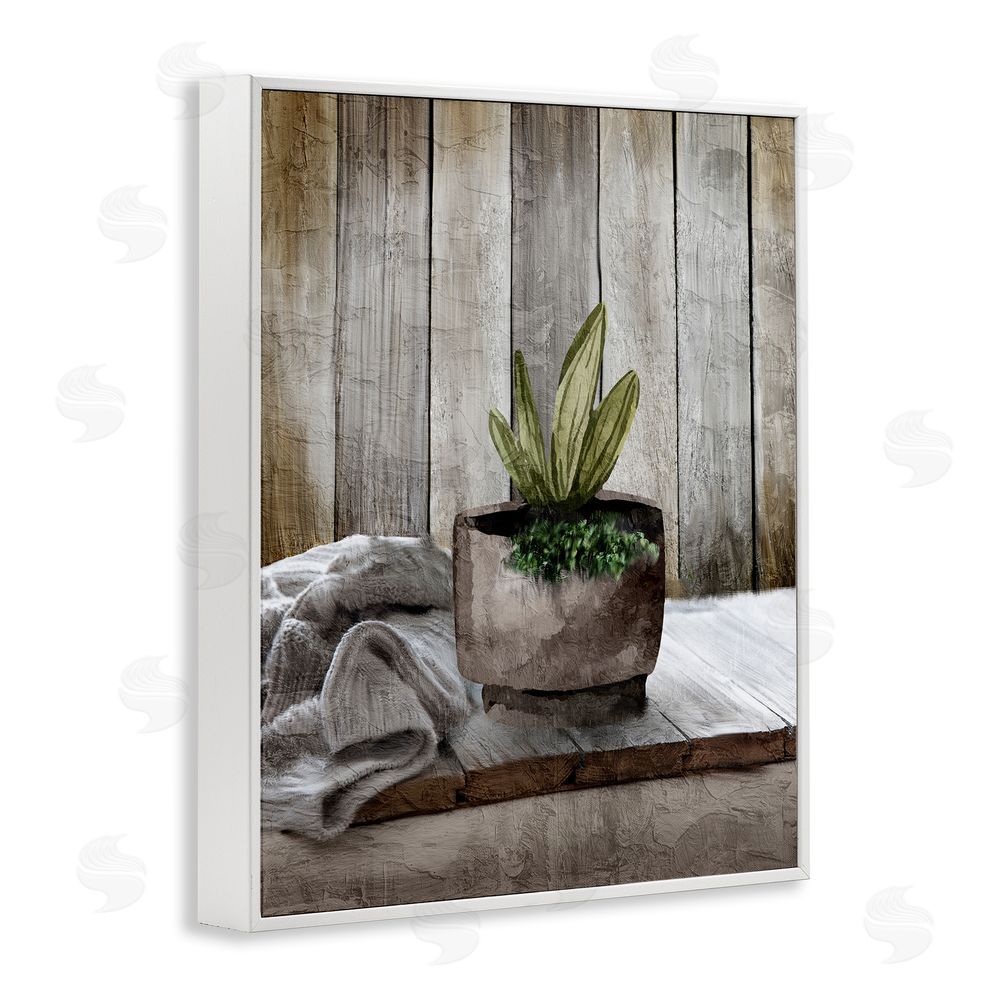 Kim Allen Potted Plant Still Life White Framed Giclee Wall Art Print