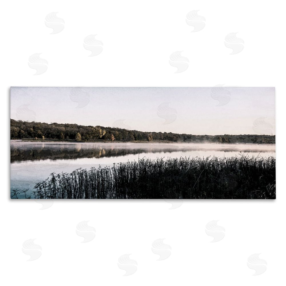 Kim Allen Waterfront Reeds Landscape Stretched Canvas Wall Art Print