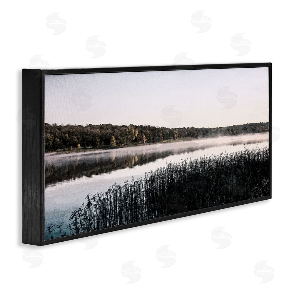 Kim Allen Waterfront Reeds Landscape Black Framed Giclee Wall Art Print