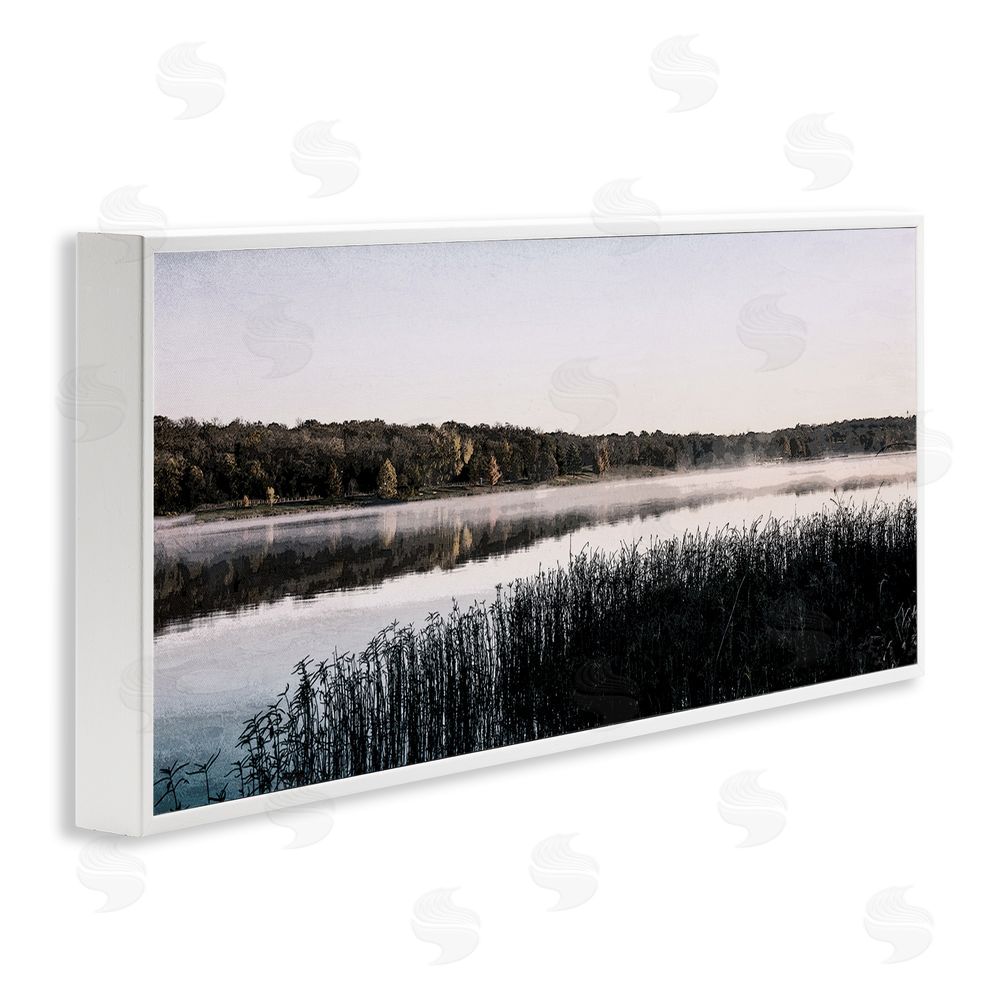Kim Allen Waterfront Reeds Landscape White Framed Giclee Wall Art Print