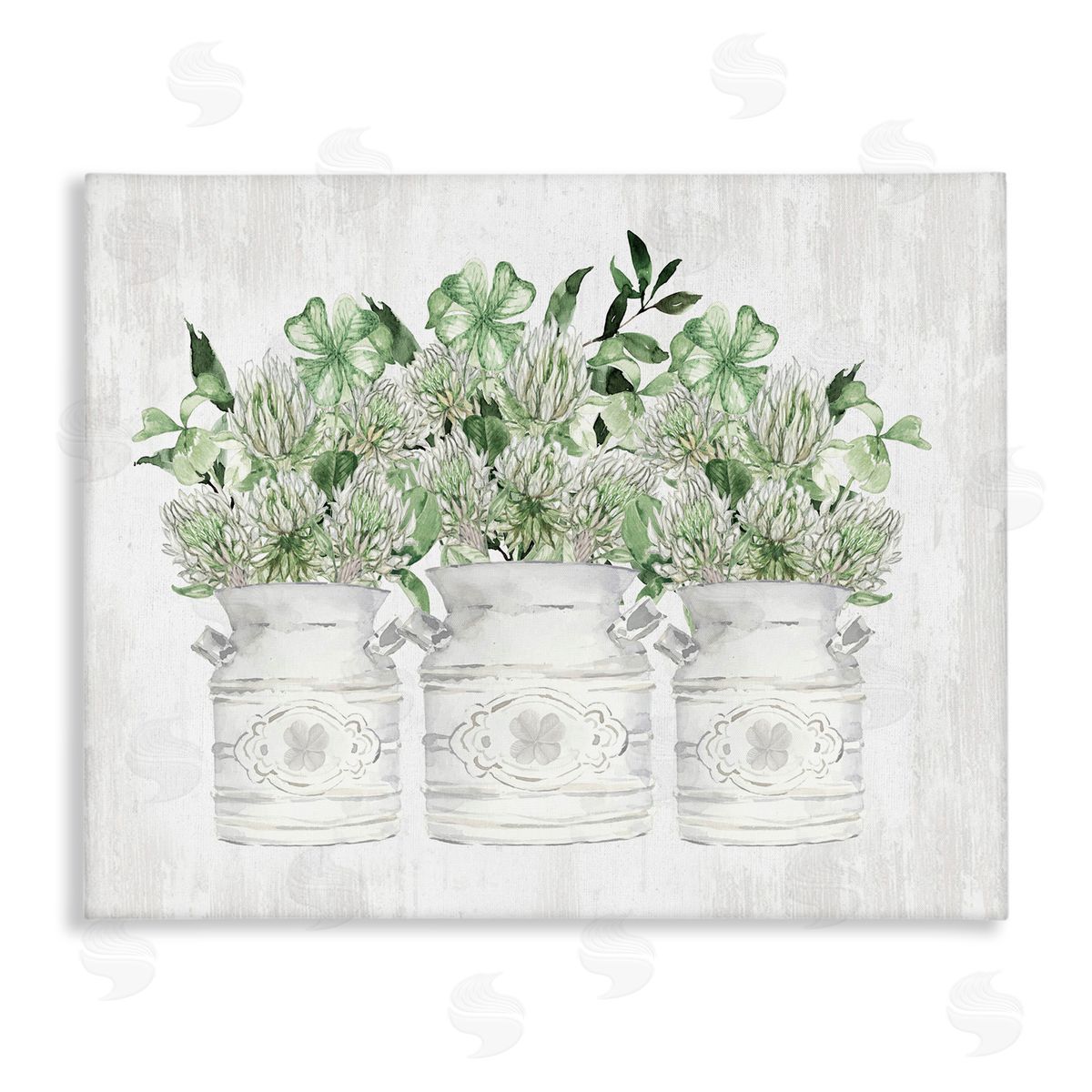 Rustic Shamrock Bouquets Canvas Wall Art, Home Decor by Lettered and Lined