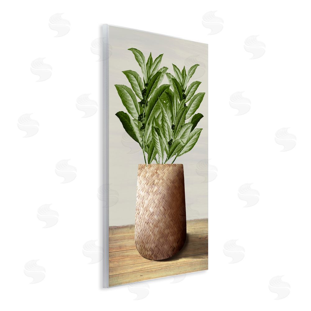 Marcus Prime Greenery in Woven Planter Wall Plaque Art Print