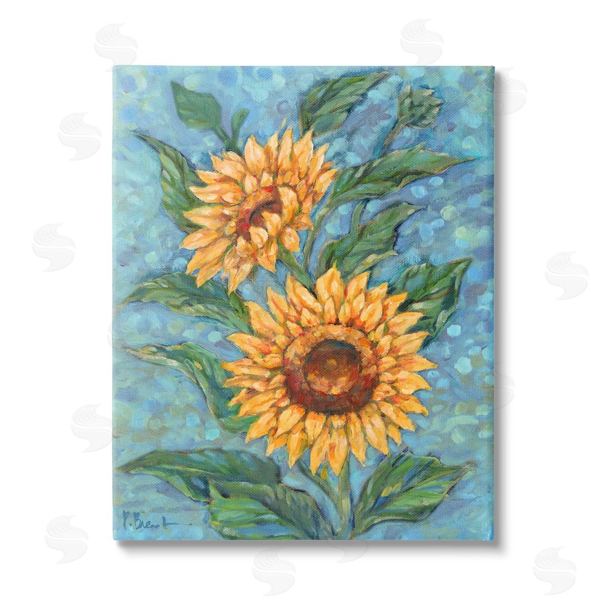 Paul Brent Modern Brush Stroke Florals Stretched Canvas Wall Art Print