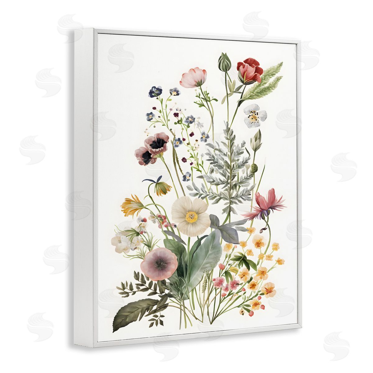 Subtle Spring Blossoms White Frame Print Wall Art, Home Decor by Petals Prints Design