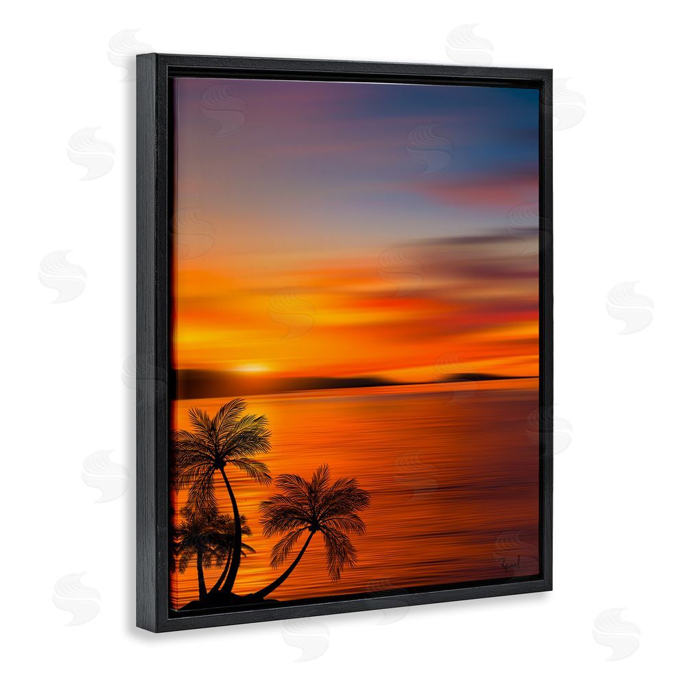Renel Peters Pleasant View Sunset  Black Floating Frame Canvas Wall Art Print