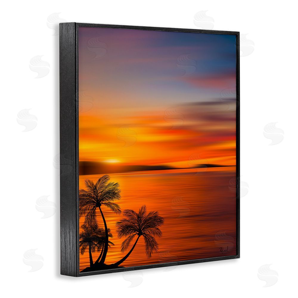 Renel Peters Pleasant View Sunset  Black Framed Giclee Wall Art Print