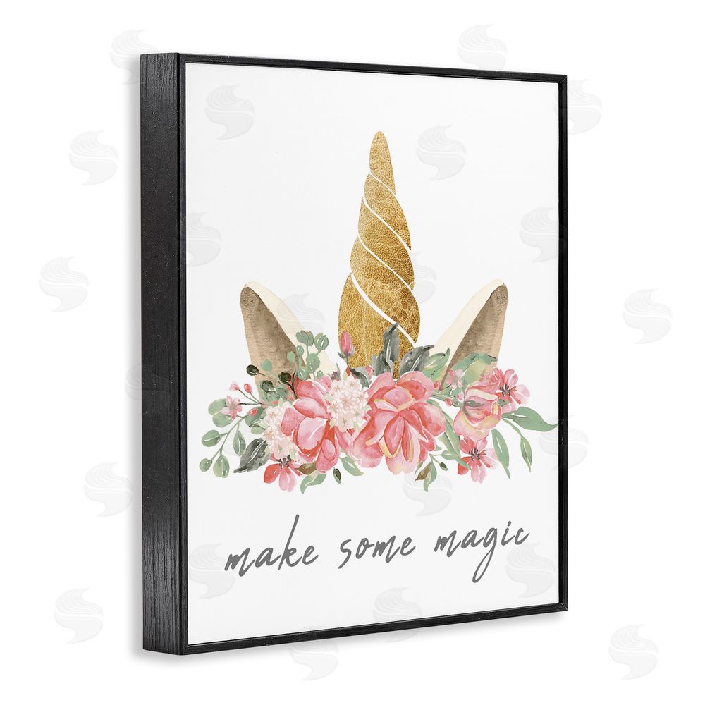 Stupell Studio Make Some Magic Unicorn Black Framed Giclee Wall Art Print