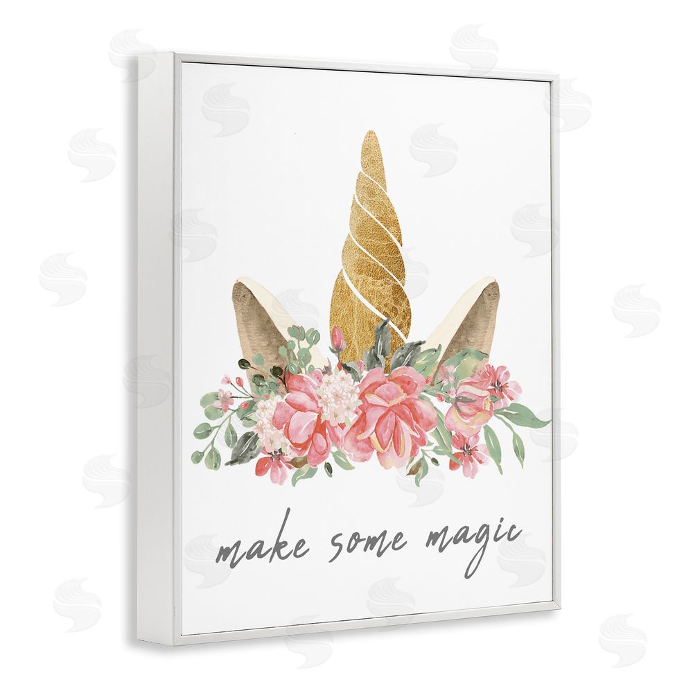 Stupell Studio Make Some Magic Unicorn White Framed Giclee Wall Art Print
