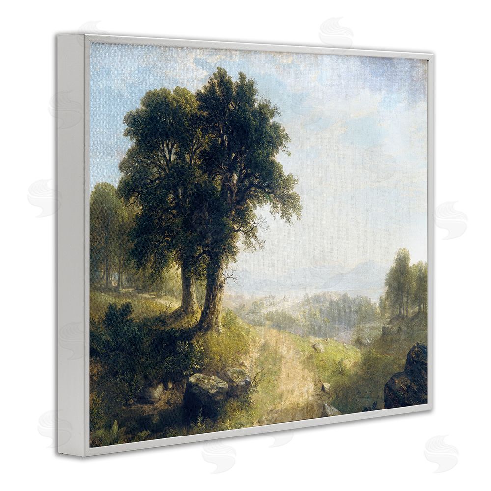 Stupell Studio Classic Rural Oak Landscape White Framed Giclee Wall Art Print