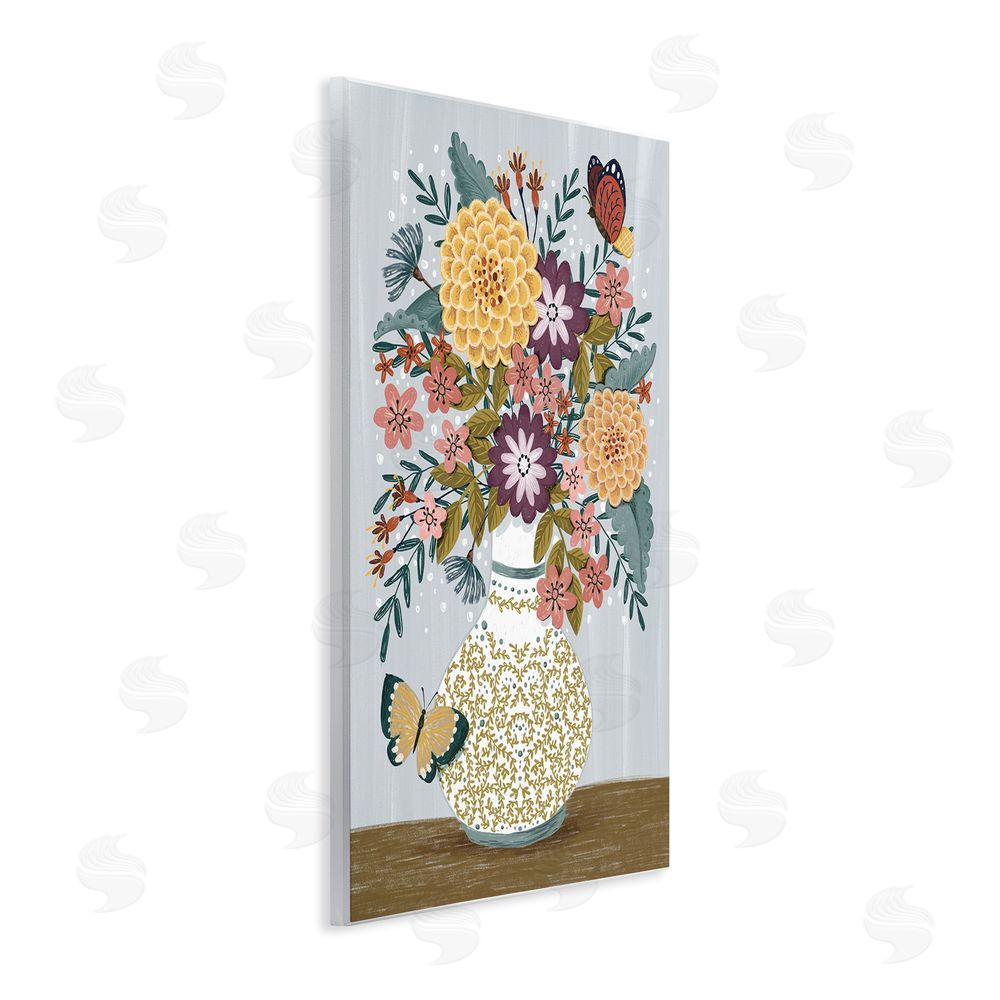 Raquel Maciel Dahlia Bouquet & Butterflies Wall Plaque Art Print