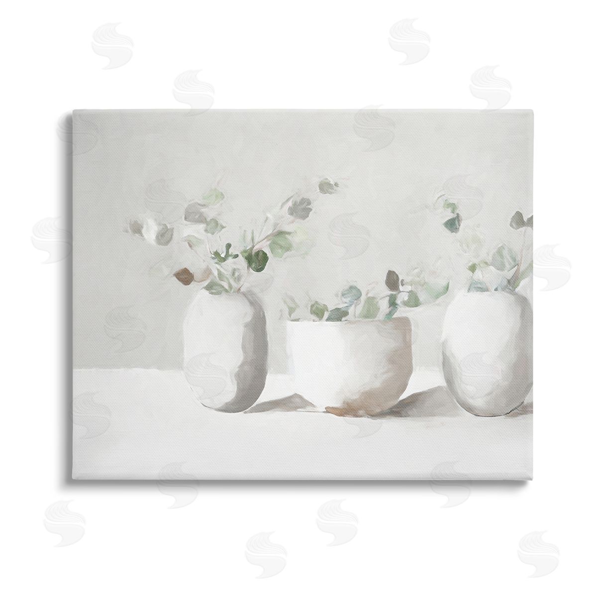 Ramona Murdock Subtle White Eucalyptus Stretched Canvas Wall Art Print